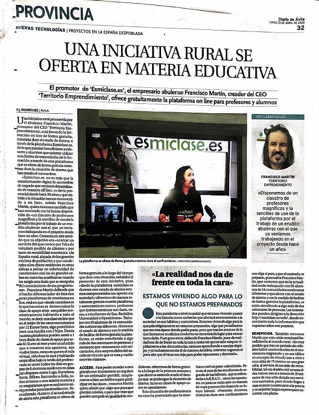 UNA INICIATIVA RURAL SE OFERTA EN MATERIA EDUCATIVA
