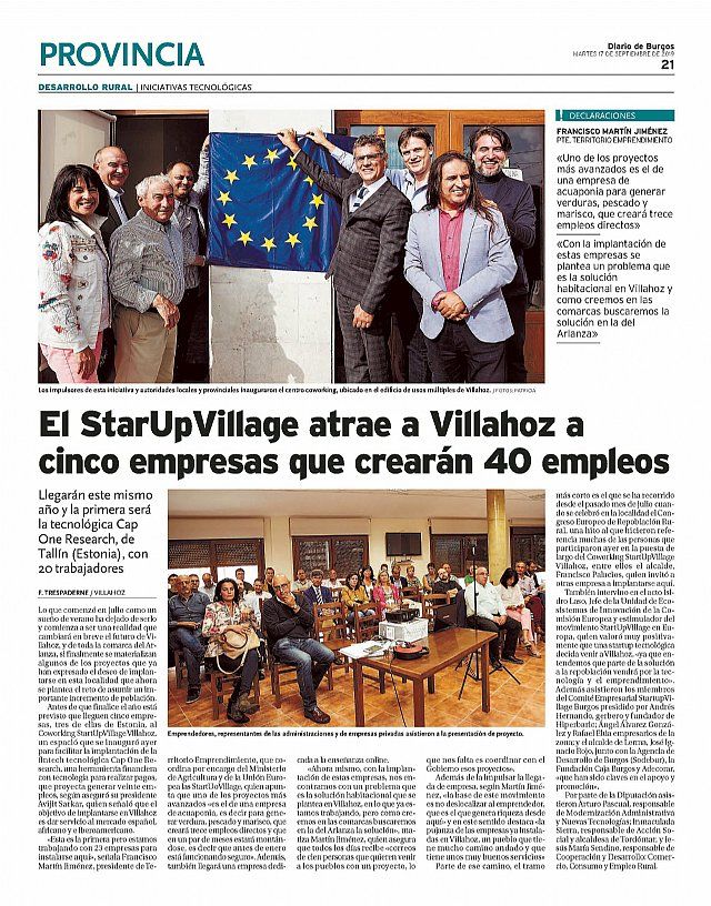 Inauguración Coworking en Villahoz StartupVillage.eu