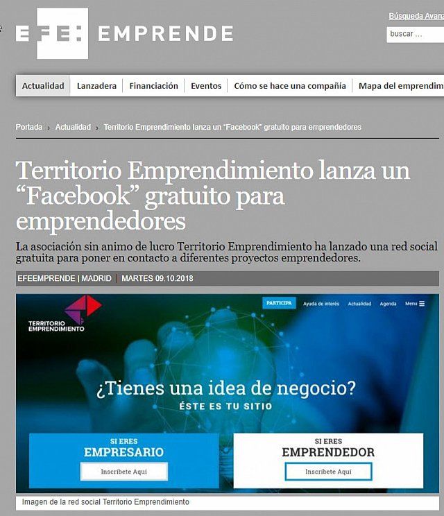 Territorio Emprendimiento lanza un “Facebook” gratuito para emprendedores